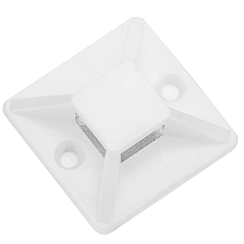 BeMatik - Pack de 100 Bases Blancas Autoadhesivas 20x20mm para Bridas de 5mm Cover