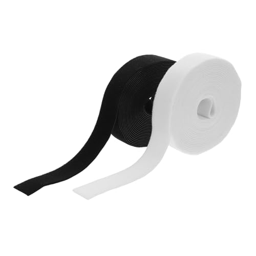 Cintas reutilizables de gancho y lazo para cables, correas adhesivas de nylon 2.5 cm x 5 m, organizador de cables para escritorio y electrodomésticos, 2 colores aleatorios