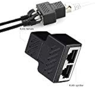 RJ45 Splitter Adapter, Bebetter 1 to 2 Port USB to RJ45 Socket Adapter Interface Ethernet Cable 8P8C Extender Plug LAN Network Connector for Cat5, Cat5e, Cat6, Cat7