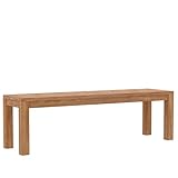 Alpine Furniture Aiden Solid Pine and Plywood Dining Bench, Weathered Natural
