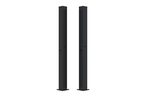 Casanoov Lot de 2 poteaux en fer CARMO 15x15cm H.205cm noir