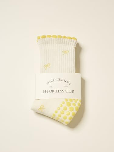 Image of Shapes Studio Half Calf Grip Socks, Cute Fruit Pilates Socks, Ruffle Socks, Non-Slip for Barre Yoga