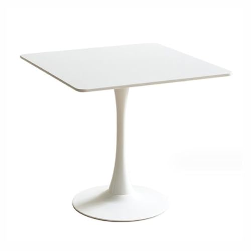 Moderna mesa de comedor cuadrada blanca de 72 cm, estilo tulipán de mediados de siglo, base resistente, ideal para cocina, comedor, sala de estar, elegante mesa central de 70 cm