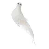 OFFIGAM Künstliche Taube mit Clip Naturgetreue Taubenstatue Simulationstaube für Baumdeko Künstlicher Vogel als Vogelschmuck Vogeldekorationsset für Garten und Wohnung