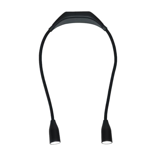 Neck Book Light, Dimmable Reading Lamp, 3 Color Led with 9 Brightness Levels, Around Collar Light with Flexible Design, Portable Neck Lamp, Lighting Tool for Knitting Crocheting Crafting Sewing Readin