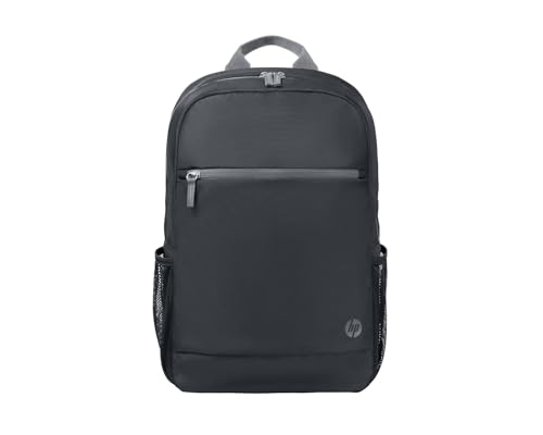 HP Zaino per Notebook fino a 15.6', Diverse Tasche Interne e Esterne, Vani e Scomparti Imbottiti, Resistente all'Acqua, Comodo e Durevole, Creato con Materiale Riciclato, Grigio/Nero