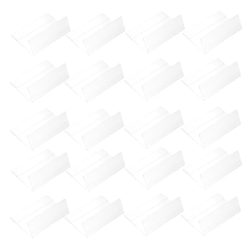 FRCOLOR 20 Soportes Portaetiquetas en Forma de L Transparentes de Plástico Tamaño 5X3 CM para Exhibición de Precios en Supermercados y Tiendas Pack de 20 Unidades