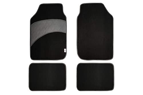 COLINOO 4-Piece Deluxe Carpet-Floor Mat Set Waterproof Universal Fit Car Floor Mats Protection with Rubber Lining, Suitable for All Vehicles Gray