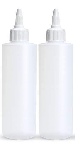 BRIGHTFROM Condiment Squeeze Bottles 4 OZ Empty Squirt Bottle with Twist Top Cap Leak Proof - Great for Ketchup Mustard Syrup Sauces Dressing Oil Arts and Crafts BPA FREE Plastic - 2 PACK