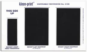 PDC 3100-00-PDE Kleen-Print Disposable Footprinter, 2 Foot Pads, Newborn, 1 Finger Pad (Mother) and Newborn, Pack of 25