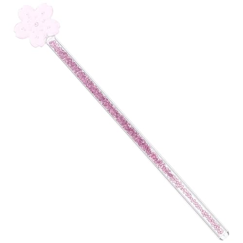 Healifty 1Pc Heat Resistant Glass Stirring Rod for Cocktails Coffee and Juice Portable Drink Mixer Stick for Bars Homes and Cafes Random Floral Design