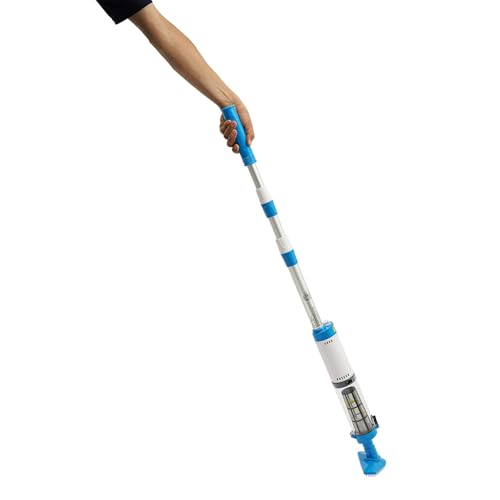 SuhoFutus Aspirador de piscina con batería 3 en 1 inalámbrico con potente potencia de succión, IPX8 impermeable, batería de 1600 mAh, barra telescópica ajustable, para jacuzzi, spa y piscinas pequeñas
