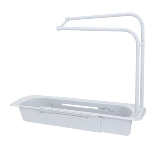 KONTONTY Estante Telescópico para Fregadero Organizador de Utensilios de Cocina Soporte Drenante Expandible y Práctico para Hogar y Restaurantes Color Gris