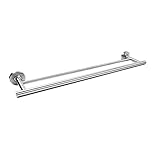 Juego de accesorios de baño de acero inoxidable cepillado, toallero, soporte para papel higiénico, taza de vidrio, barra de toalla de mano y ganchos, diseño moderno para decoración elegante del hogar