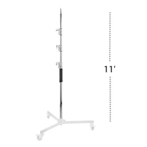 Image of Flashpoint Folding Wheeled Base Stand (Black /Chrome-plated, 11')