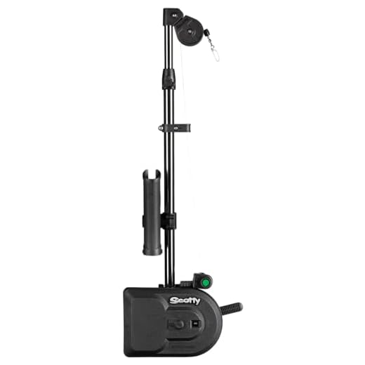 Scotty #1106B Depthpower Electric Downrigger w/ 60-Inch Telescopic Boom & Swivel Base, Rod Holder, Braided Line