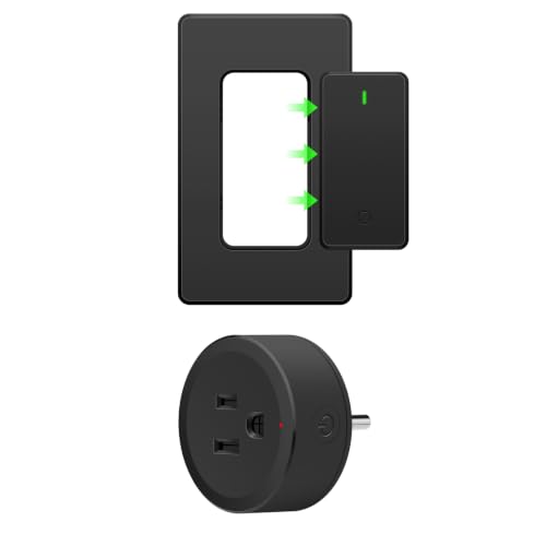 Greencycle Remote Control Outlet Plug,Black Wireless Light Switch
