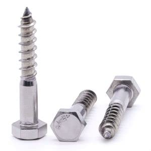 Tornillos de cabeza hexagonal M6 de acero inoxidable para madera 6