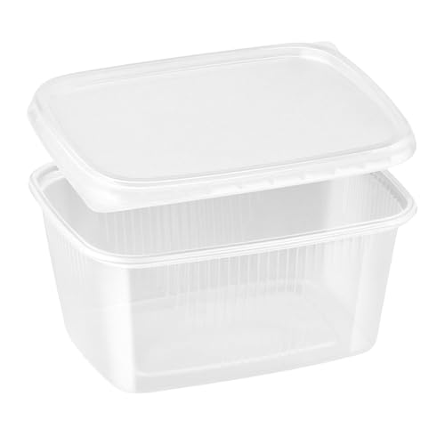 LogiPack GeRo Premium Feinkostbecher mit Deckel (eckig, 250 Stück) – Salatbecher, Snackschale & Verpackungsbecher aus Polypropylen – Ideal für Gastronomie & Take-Away – Made in EU (250ml)