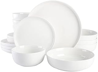 Gibson Home Oslo Dinnerware Set, Service for 4 (16pcs), White
