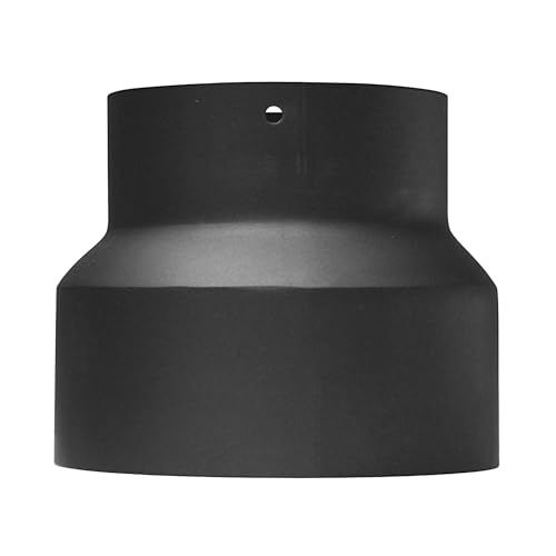raik Senotherm - Réduction de tuyau de fumée - Diamètre intérieur : 150 mm - Diamètre extérieur : 120 mm - Longueur : 130 mm - Acier : 2 mm - Noir - Pour poêles, cheminées, chaudières à bois