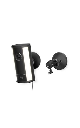 Image of Ring Spotlight Cam Pro, Plug-In (Newest Model), Black with PoE+ Converter Mount