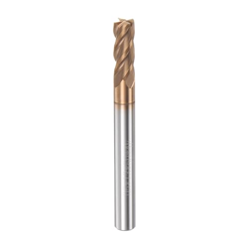 Image of HARFINGTON Micro Grain Carbide Square End Mill 3 /16 inch x 1 /2 inch (5mm x 13mm) Cut 3 /16 inch (5mm) Shank 2 inch (50mm) Length AlTiN Coated 4 Flutes Square Nose Cutter for Alloy Steel Hardened Steel