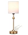 Lamp Battery Operated Cordless Table Lamp Touch Control Battery Rechargeable Lamp w/ 4000mAh Battery Powered Lamps Touch Control Dimmable Wireless Desk Lamp for Patio Restaurant White&Brass Gold