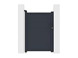 Vente-unique - Portillon battant aluminium plein L103 x H150 cm anthracite - NAZARIO...