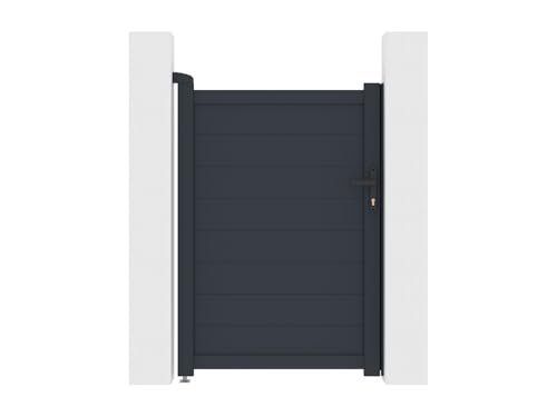 Vente-unique - Portillon battant aluminium plein L103 x H150 cm anthracite - NAZARIO