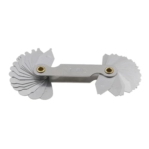 Thread Pitch Cutting 16pcs/Set for Industrial Measurement Measuring Gage Stainless Steel Radius Gauge Screw Pitch Center Measurement Sample R Gauge(R1-6.5mm)