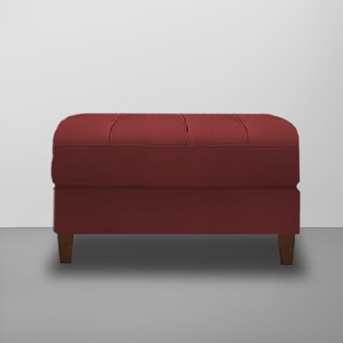 Image of Lezra LHS 4 Seater L Shape Sofa Set with Center Table for Living Room (Maroon Fabric) Premium Fabric Sofa