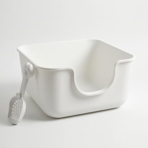 Arenero de plástico PP con pala y bordes altos de 33cm para gatos 2