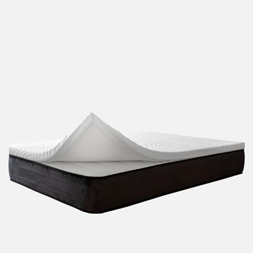 TopDormitorios | Topper Viscoelástico Premium 6 - Sobrecolchón de Espuma sin faldilla para el colchón- Tratamiento antiácaros antibacterias - 67,5 x 190 cm.