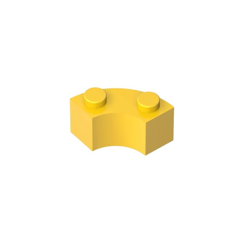 XYEIUGO 85080 Round Brick Round Corner 2x2 Macaroni, Yellow, 50 PCS โ image 1