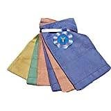 Generico Set 6 Asciugamani Fiandra Puro Lino da ricamare a punto croce Vittoria Colori tenui Made in italy