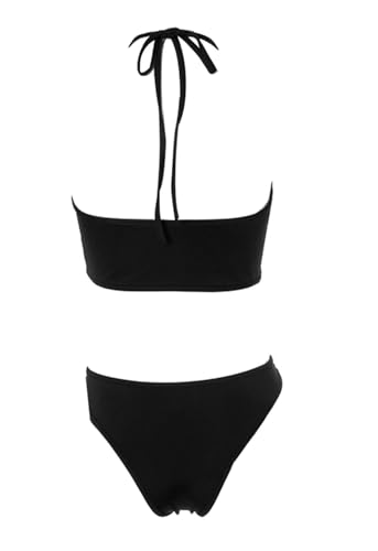 Women's Cut Out One Piece Jumpsuit Ring Backless Strappy Halter Lingerie Bodysuit Top Silver Chain Bottom Nightclub Bikini2