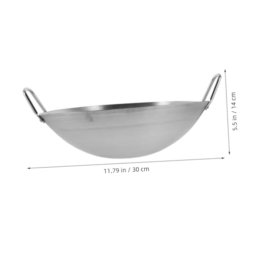 Wok de acero inoxidable 30 cm con doble asa miniatura 2