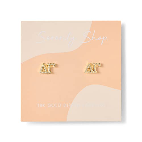 Sorority Shop Delta Gamma Earrings — DG 18K Gold Plated Sorority Gifts Earrings, Long-Lasting Delta Gamma Gifts for Women2