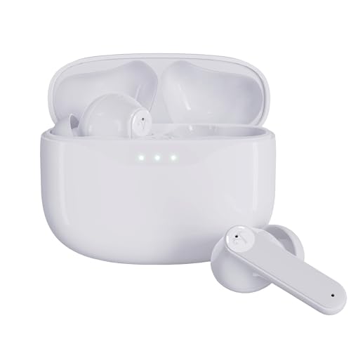 Image of Soundwave A1 Plus (2025 Edition) Active Noise Cancelling Earbuds, 6 Mics, 48H Total Playtime, 15 Mins = 6 Hours Playtime - White