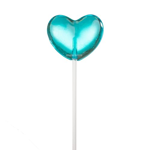 Sparko Sweets Twinkle Pops Lollipop, Heart Shapes (Pack of 90 Lollipops), 11-inch Long Lollipop Stem, Handcrafted in USA, 6 Vibrant Colors - Red, Pink, Yellow, Blue, Green, Purple, Fruit Flavors, 37.80 Ounce