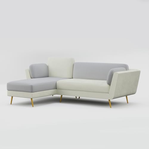 Image of Nuvola Air Premium Latex Fabric Sofa | 3, 4 & 5 Seater Options | Single & Dual-Tone Variants | Ultra-Soft Deep Seating Comfort | Modern Living Room Sofa | 3-Year Warranty (Grey & White, 4)