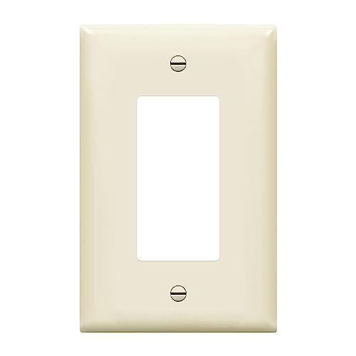 Image of ENERLITES Decorator Light Switch or Receptacle Outlet Wall Plate, Gloss Finish, Midway Size 1-Gang 4.88 inch x 3.11 inch, Unbreakable Polycarbonate Thermoplastic, UL Listed, 8831M-LA, Light Almond