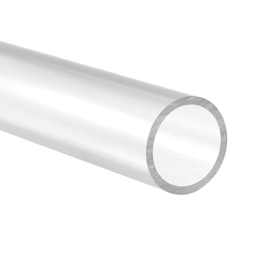 HAF® 1 tubo de presión de PVC transparente de 1 metro con diámetro exterior de 63 mm y 2,44 mm de grosor de pared. Tubo de PVC de PVC-U para conexiones de tuberías, tuberías de piscina y mucho más