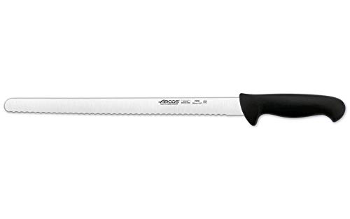 Arcos Serie 2900 - Caja 6 uds Cuchillo Pastelero Flexible - Hoja Serrada de Acero Inoxidable NITRUM de 350 mm - Mango inyectado en Polipropileno Color negro (6 UDS)