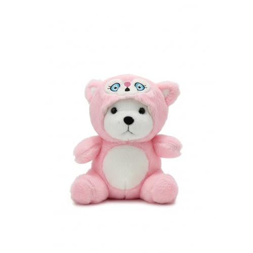 Image of DearJoy Teddy Bear with a Hoodie Cap Pink 35 cm