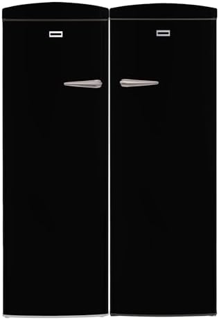 Conserv 24in Retro Set Refrigerator 11cf + Upright Freezer 8.3cf E-Star 110V (Black)