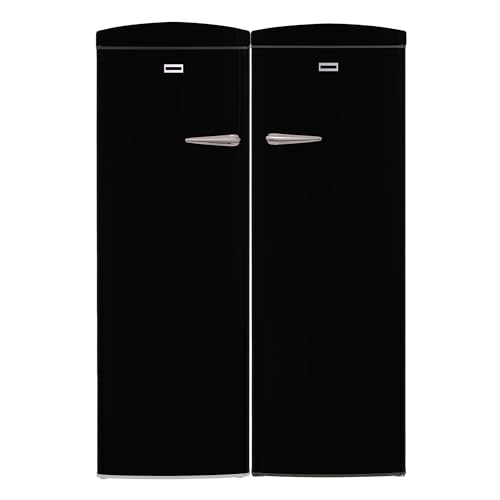 Conserv 24in Retro Set Refrigerator 11cf + Upright Freezer 8.3cf E-Star 110V (Black)
