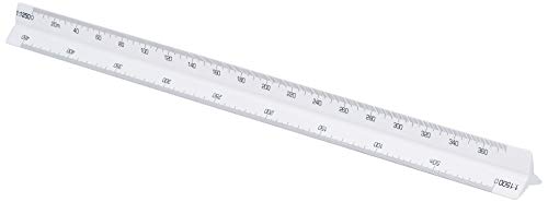 Linex 314 Dreikantmaßstab mit farbiger Hohlkehle 30 cm, Teilung 1:500:1000:1250:1500:2000:2500