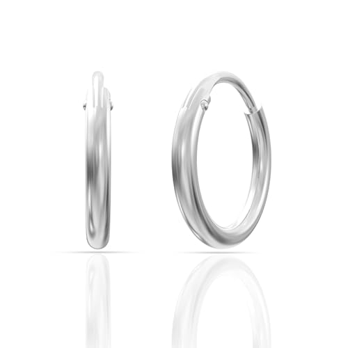 Image of 925 Sterling Silver Simple Earrings for Women | Daily Wear Lightweight Hypoallergenic Stud Earrings | Rhodium Plated Anti-Tarnish Minimalist Silver Jewellery | Gift for Wife, Girlfriend, Mother, Sister | Birthday, Anniversary, Rakhi